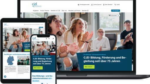 CJD Webseite auf verschiedenen Endgeräten