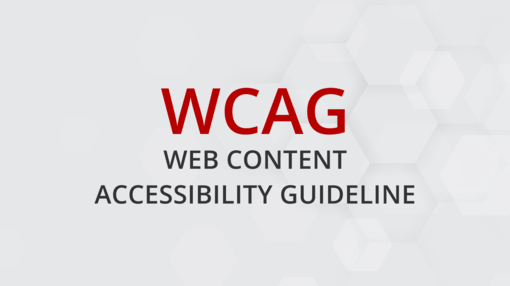 Text auf grauem Hintergrund, der sagt: WCAG - Web Content Accessibility Guideline
