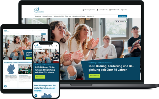 CJD Webseite auf verschiedenen Endgeräten